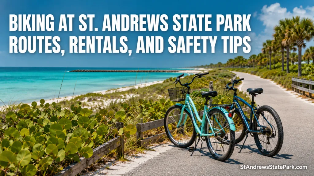 Biking at St. Andrews State Park offers scenic routes along the coast with bike rentals and safety tips for visitors.