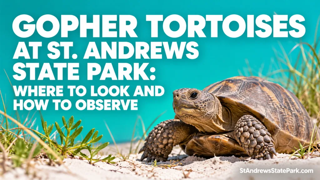 Gopher tortoises at St. Andrews State Park showcasing how to spot and observe these unique reptiles in their natural habitat.